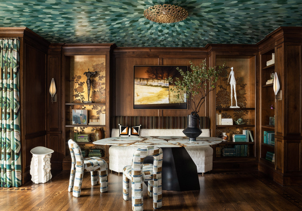 From Floor to Ceiling: Our Hand-Painted Designs Transform Navarra Design’s Library at San Francisco Show House