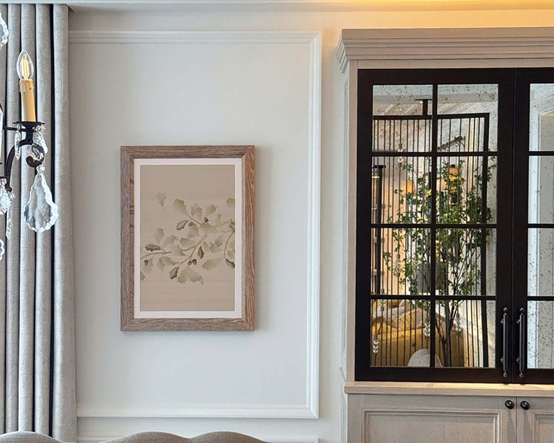 Oak Arkwork Bur Artwork With Oak Frame - Oak Leaf